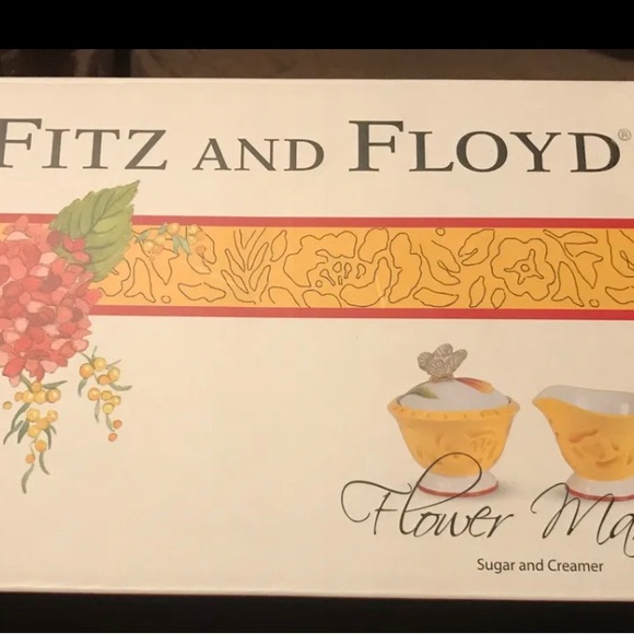 Fitz And Floyd Flower Market Sugar And Creamer Set New In Box - Picture 5 of 7